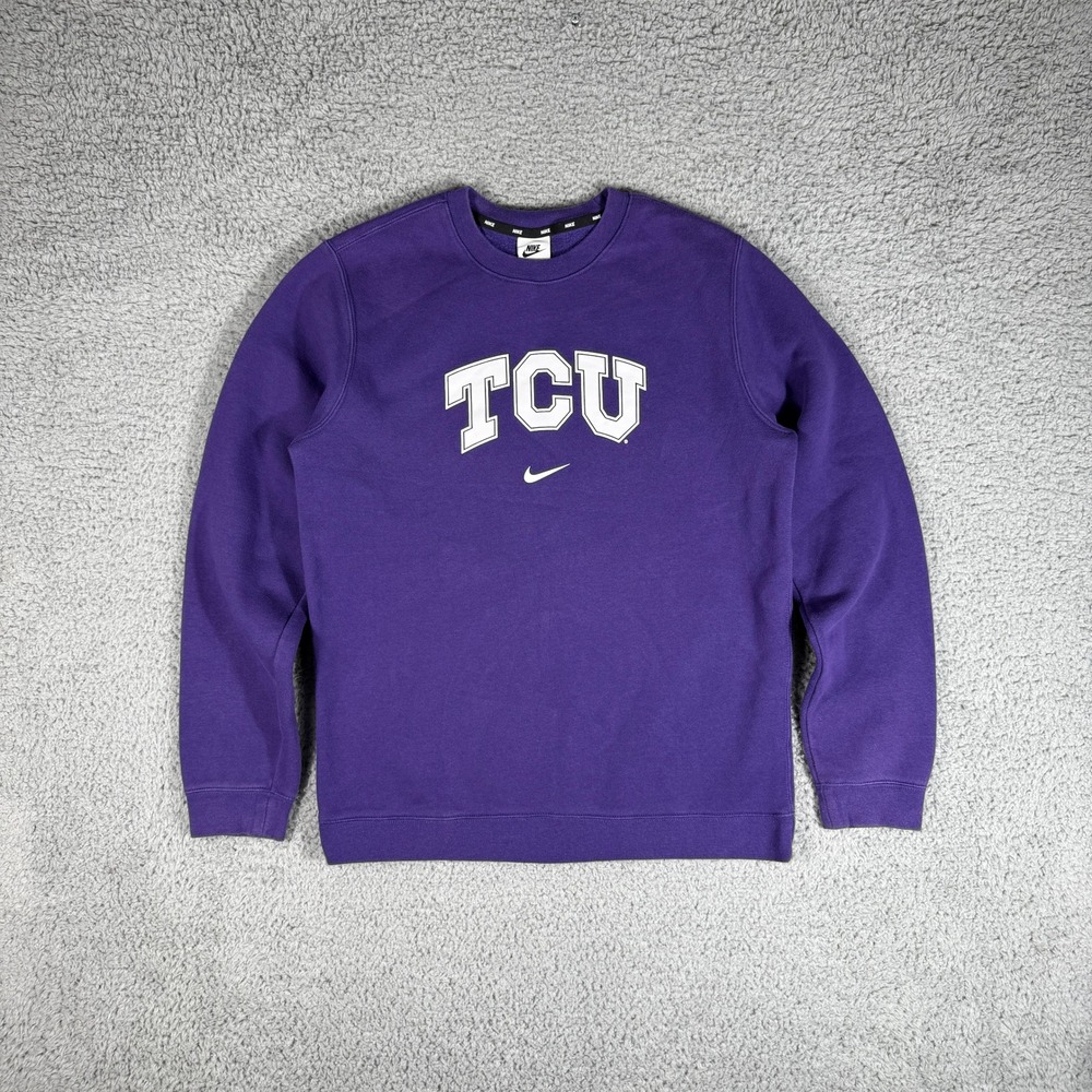 Nike TCU Horned Frogs Sweatshirt Size Medium Purple Pullover NCAA